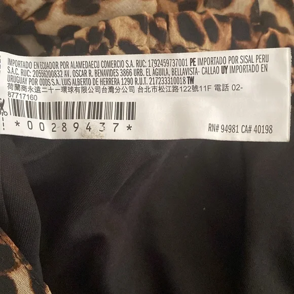 Forever 21 Black Contemporary Leopard Animal Print Light Pants size L - Picture 7 of 7